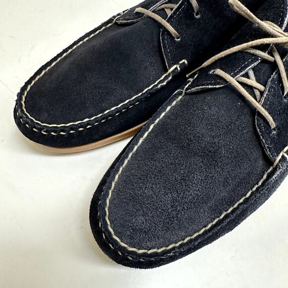 Rancourt & Co. Penobscot Chukka Boot Navy Blue Suede Handsewn Made in USA 12 - Picture 8 of 13